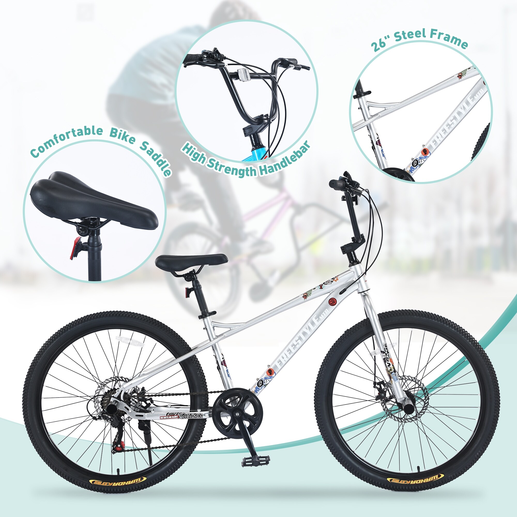 Kids Bike Double Disc Brakes 26 Inch Children s Bicycle for Boys Girls Age 12 Years Bed Bath Beyond 40525512